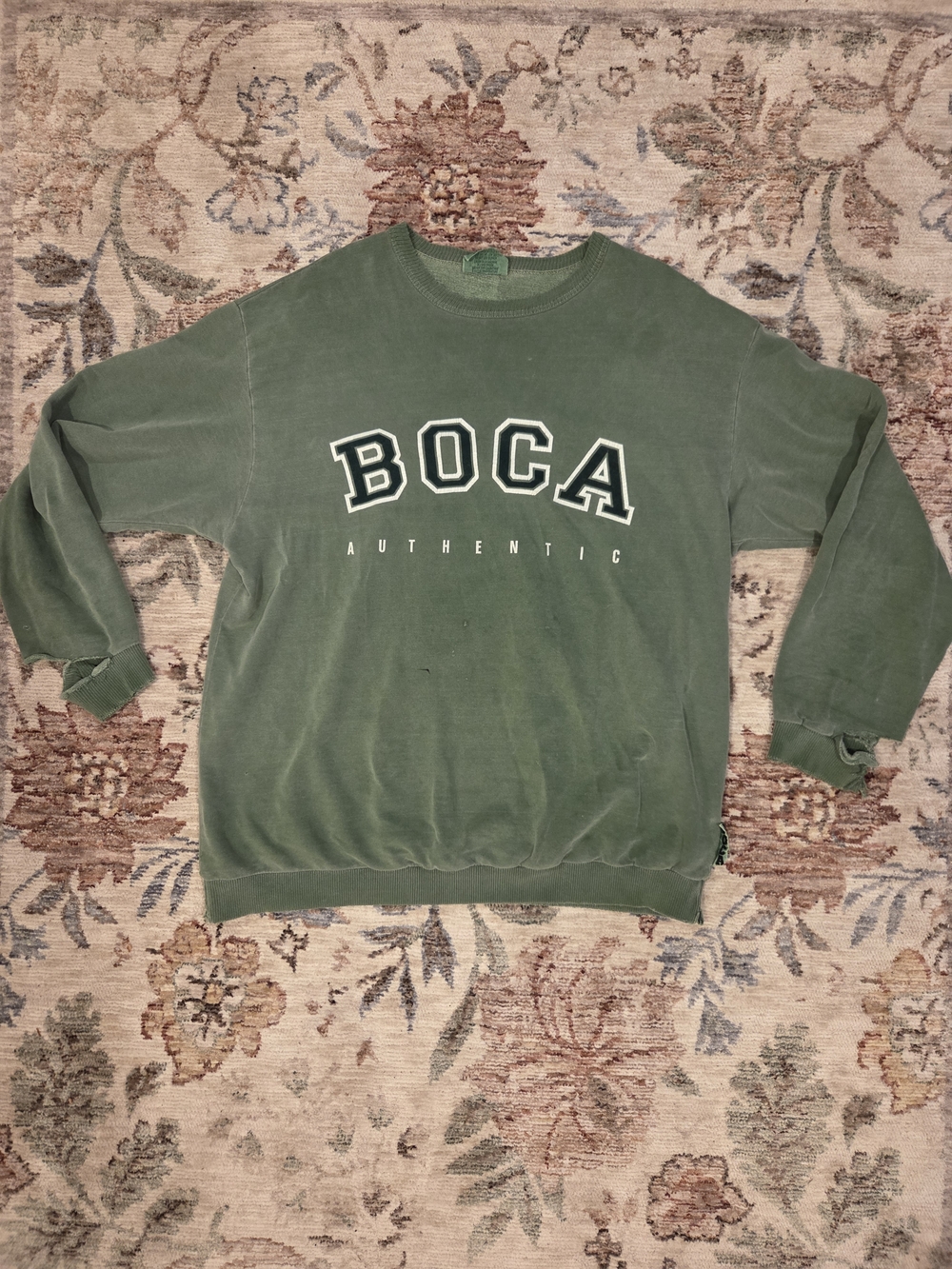 Vintage Boca Authentic Green Crewneck